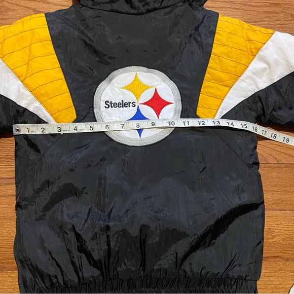 Vintage Starter Black Pittsburgh Steelers Pullover Parka Jacket - Picture 8 of 9